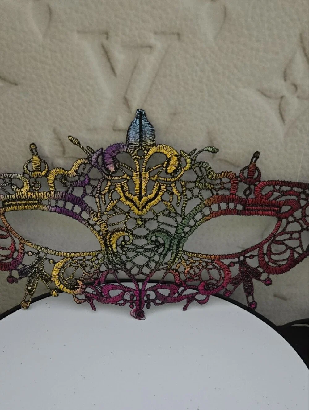 Lace Venetian Eye Mask in Multicolor
